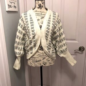 French Connection Chunky Knit Mutton Sleeve Cardigan